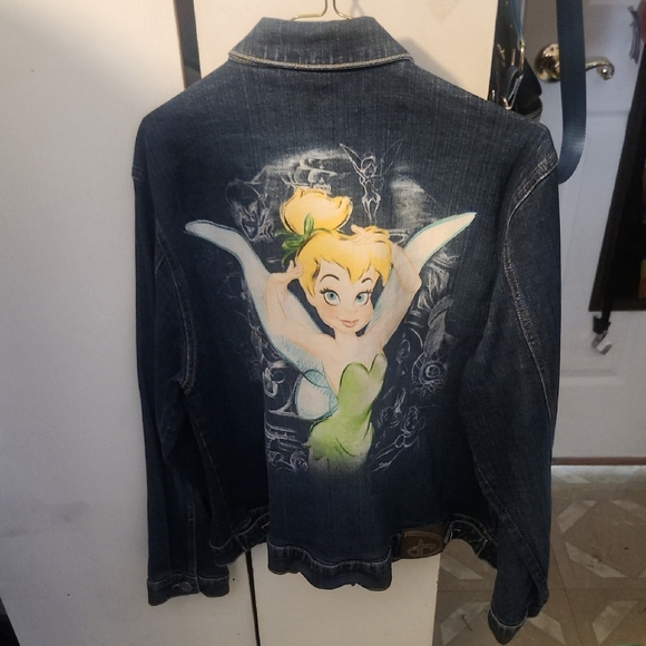 Disney Tinker Bell Denim Grafiti Jacket size XL womens - Picture 1 of 4